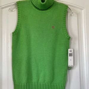 Ralph Lauren Bright Green Turtleneck Sweater Vest
